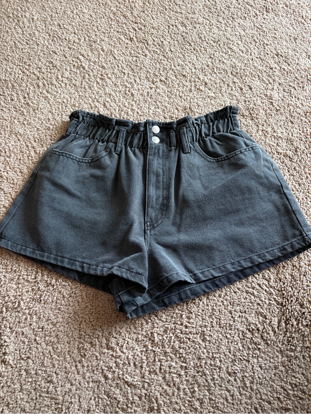 Forever 21 Black Paperbag High Waist Shorts